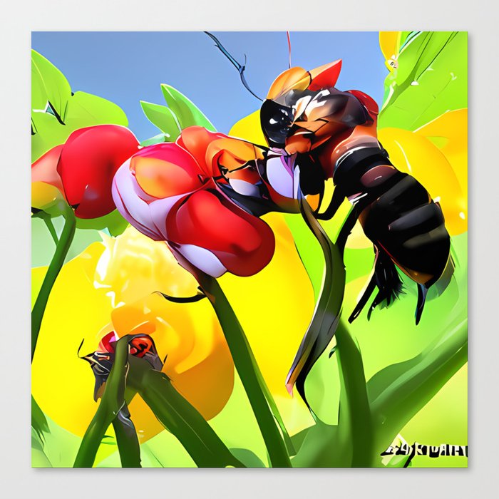 Abstract AI generative ART - Pollinate 7 Canvas Print