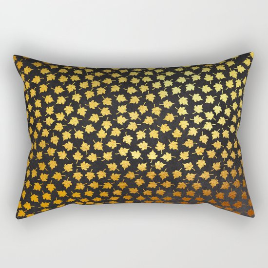 AUTUMN - small gold leaves on chalkboard background Rectangular Pillow
