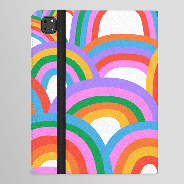 Diverse colorful rainbow seamless pattern illustration iPad Folio Case