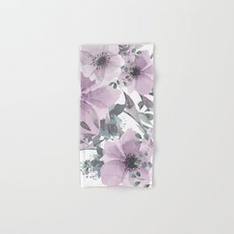 Floral Watercolor, Purple and Gray Hand & Bath Towel