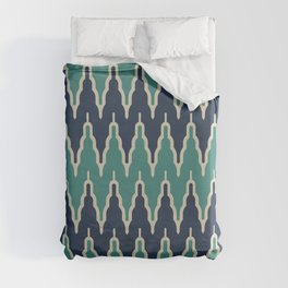 Chevron Pattern 534 Black and Turquoise Duvet Cover