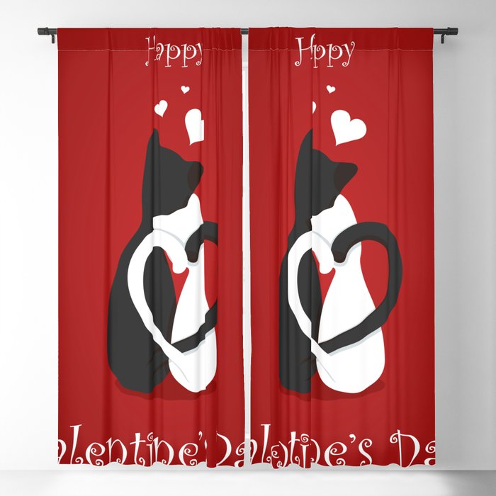 Cute Valentine's Day Cats Love Blackout Curtain