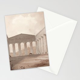 Vue du temple de Segeste - Joseph Frédéric Debacq Stationery Card