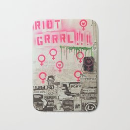 riot grrrl  Bath Mat | Digital, Watercolor, Vintage, Oil, Bikinikill, Riotgrrrl, Love, Vector, Band, Pattern 