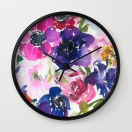 rainbow floral pattern N.o 3 Wall Clock