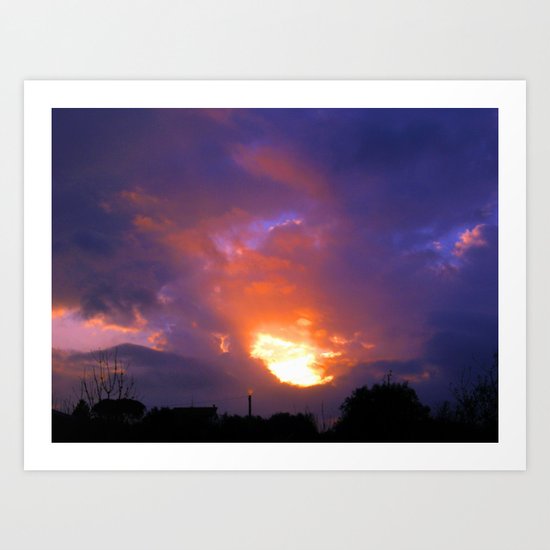 Sunset from my house 2 Art Print