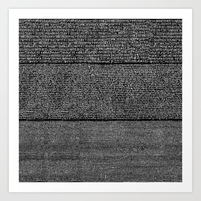 The Rosetta Stone // Black Art Print