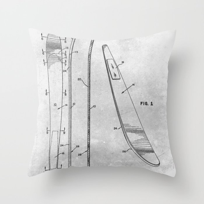 Water ski Throw Pillow