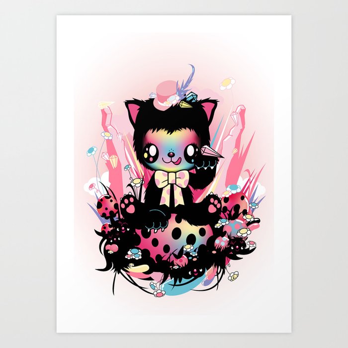 Lucky kitty Art Print