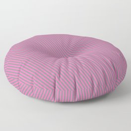 [ Thumbnail: Gray & Hot Pink Colored Stripes/Lines Pattern Floor Pillow ]