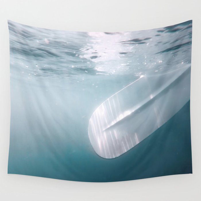 Underwater Paddle, Sand up Paddle Boarding Underwater View. Wall Tapestry