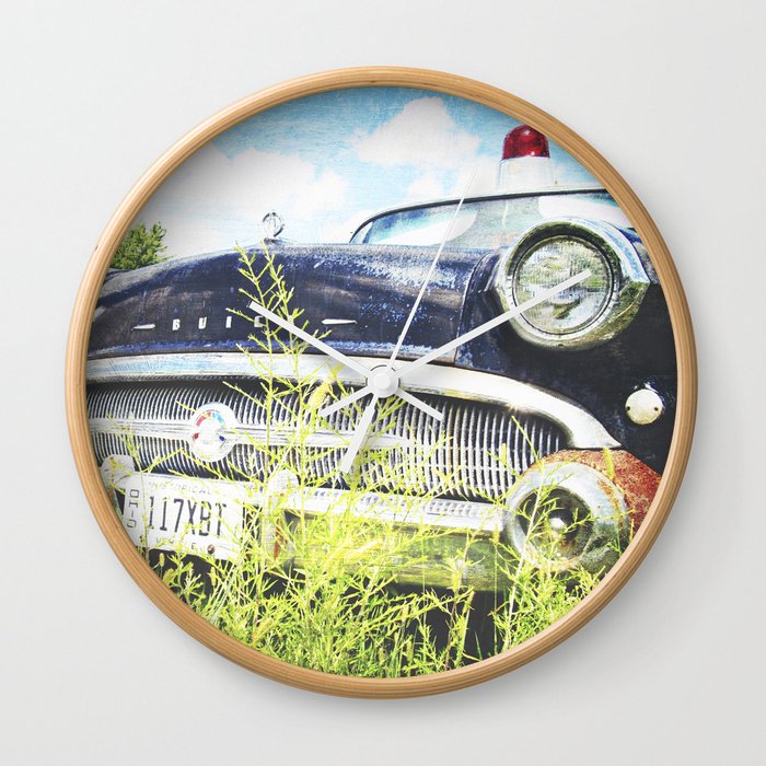 Cherries and Berries {Historic Cop Car} 1950's Buick  Wall Clock
