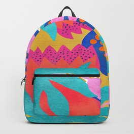 Bold Flowers on Yellow Backpack