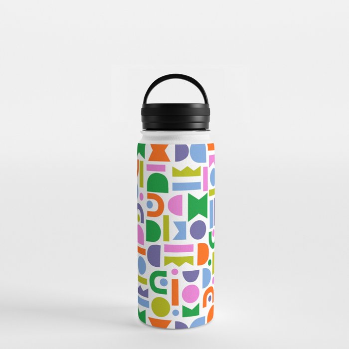 Cut-Out, Colorful Shapes Water Bottle