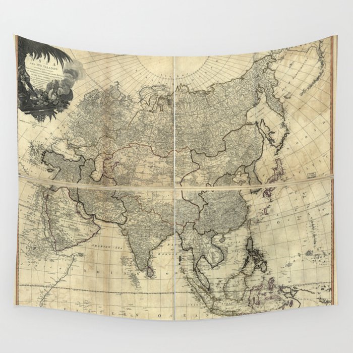 D'Anville Wall Map of Asia Wall Tapestry by AncientMaps  Society6