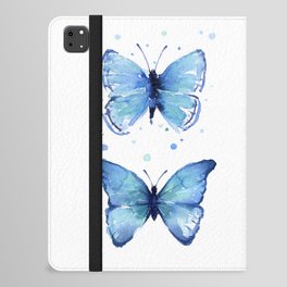 Two Blue Butterflies Watercolor iPad Folio Case