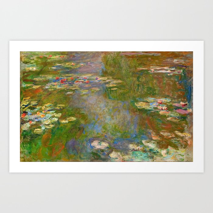 1918 Waterlily On Canvas Claude Monet Vintage Oil Painting Fine Art Art Print By Artscollection Society6