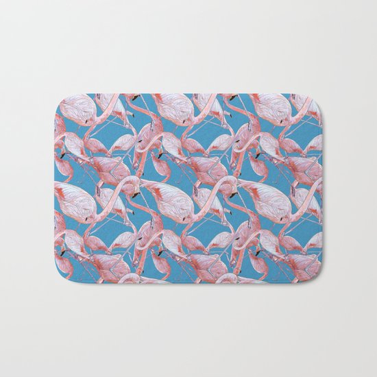 Flamingo Pattern Bath Mat