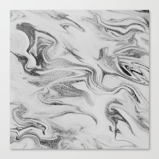 Spilled Ink Marble Canvas Print