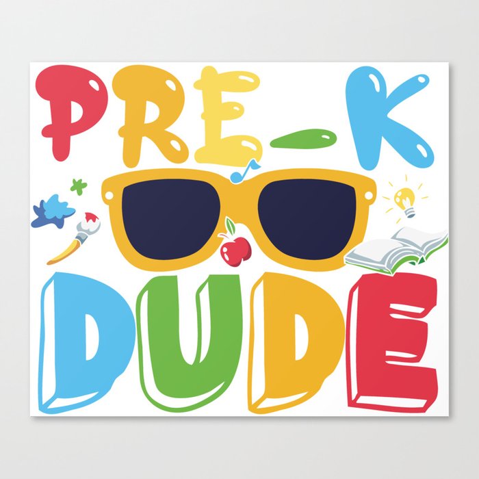 Pre-K Dude Sunglasses Canvas Print