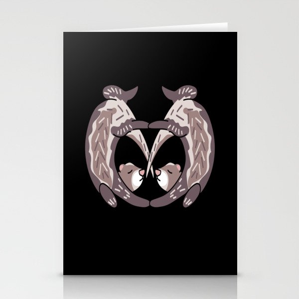 Ferret Heart Love Stationery Cards