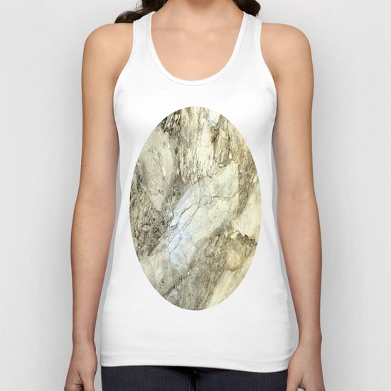 White Marble with Earth Tones Unisex Tank Top