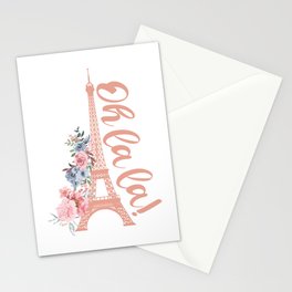 Oh La La - Eiffel Tower Paris France Stationery Card