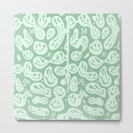 Minty Fresh Melted Happiness Metal Print | Swirl, Smile, Groovy, Liquify, Scandinavian, Graphicdesign, Maximalist, Retro, Abstract, Smiley 