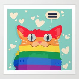 LGBT Cat Art Print
