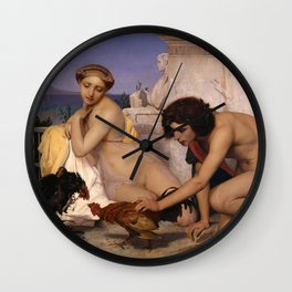 Jean-Léon Gérôme "Young Greeks Attending a Cock Fight" Wall Clock | Artmasters, Masters, French, Neoclassicism, Younggreeks, Cockfight, Painting, Arthistory, Jean Leongerome, Gerome 