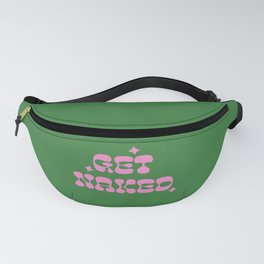 “Get Naked” Retro Lettering Quote in Green & Pink Fanny Pack