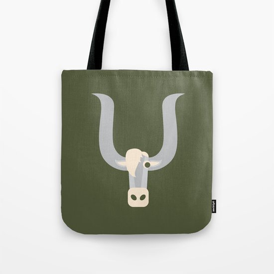 Letter Y // Animal Alphabet // Yak Monogram Tote Bag