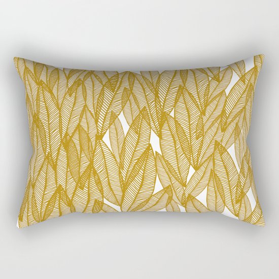 Golden Yellow Leaves Rectangular Pillow