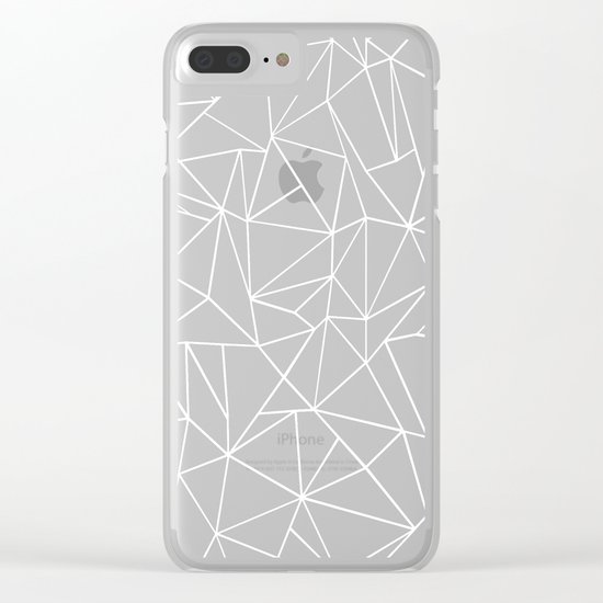 Abstraction Outline Black and White Clear iPhone Case