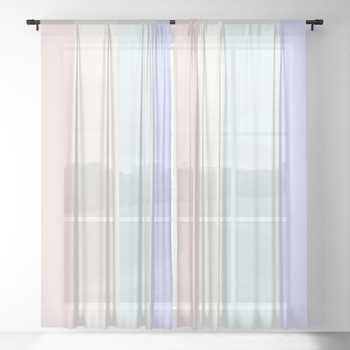 Pastel Elegant Natural Rainbow Color Palette Sheer Curtain