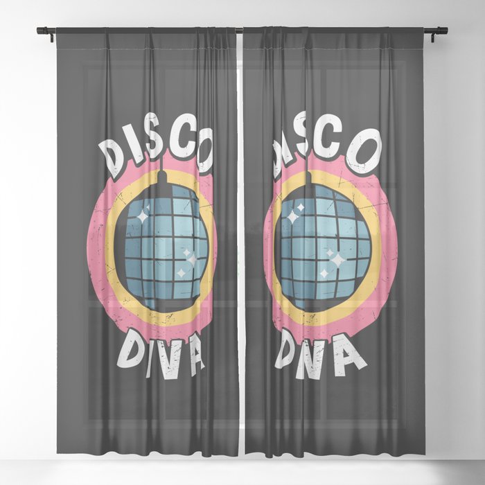 Disco Diva Retro Party Sheer Curtain