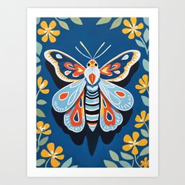 Scandinavian Folk Moth Art Print