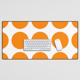 Orange Dots on White Background Retro Mood #decor #society6 #buyart Desk Mat
