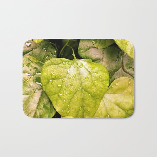 Green Vines in the Morning Dew Bath Mat