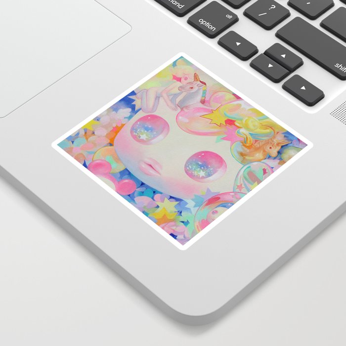 'Let Me Tell You My Dream' cute colorful rainbow art Sticker