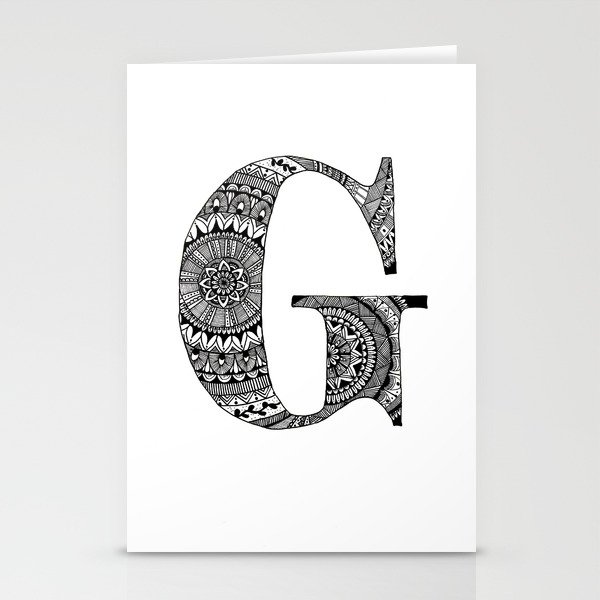 Mandala Art Letter G Stationery Cards By Radiantmurmuration Society6