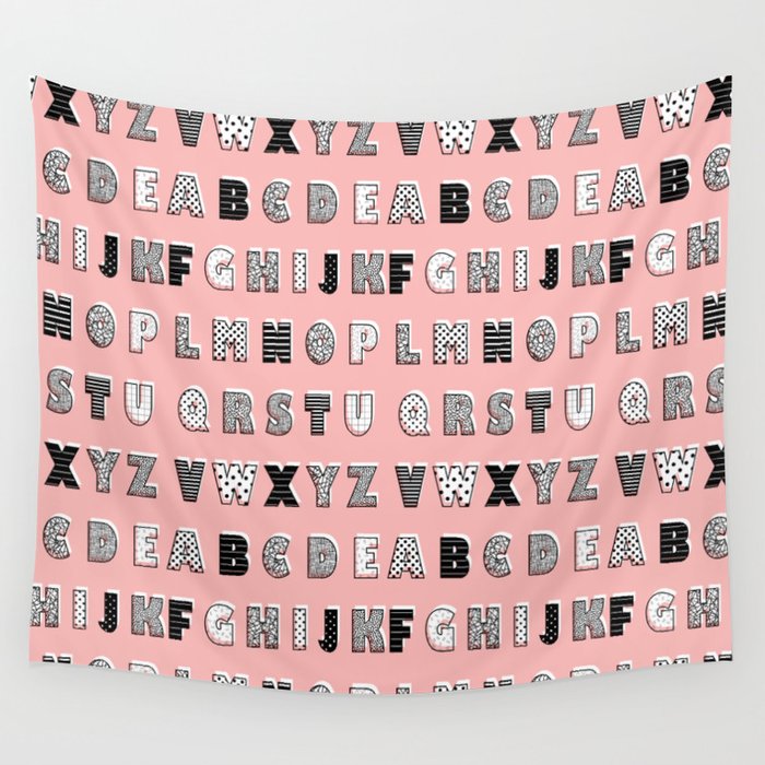 ABC Pink Wall Tapestry