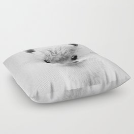 Llama - Black & White Floor Pillow
