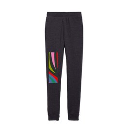 Maldives Leaves Retro Modern Abstract Pattern 2 Green Blue Red Charcoal Pink  Kids Joggers