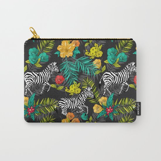 Tropical pattern with zebra Carry-All Pouch