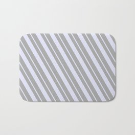[ Thumbnail: Dark Grey and Lavender Colored Stripes/Lines Pattern Bath Mat ]