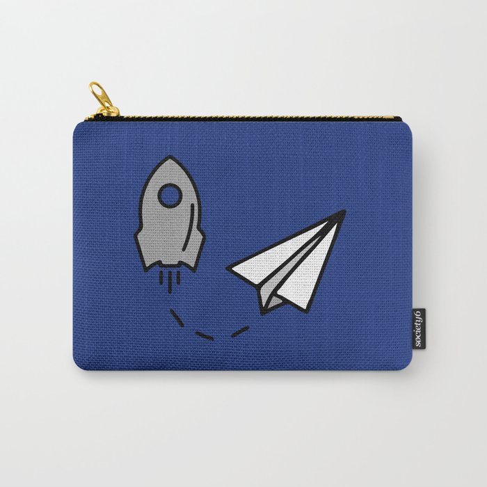 Rocket and origami paper airplane Carry-All Pouch