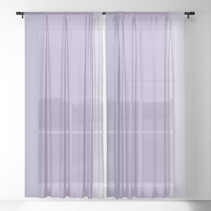 Pastel lavender purple solid color stripes pattern Sheer Curtain