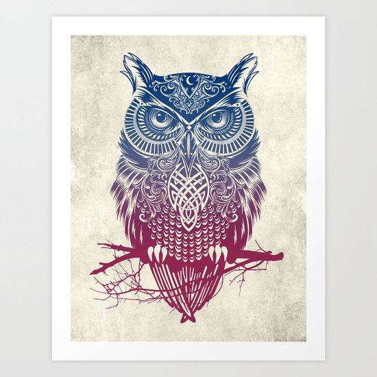 Evening Warrior Owl Art Print