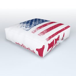 American Flag Established 1776 Vintage Print Outdoor Floor Cushion